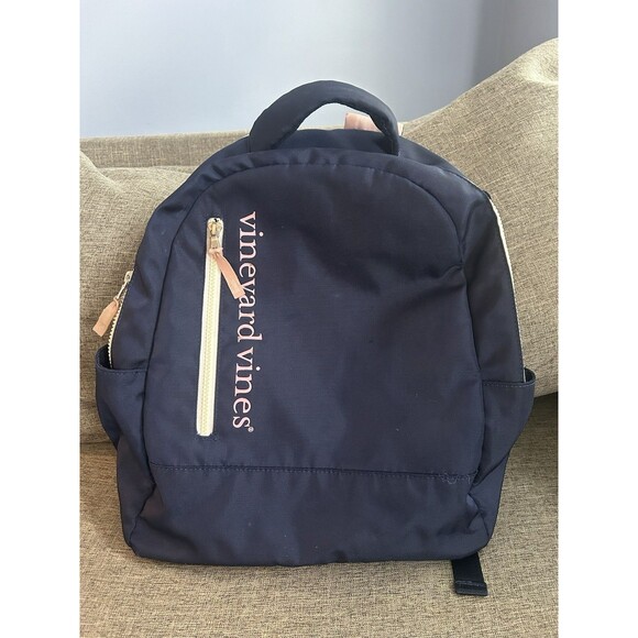 Vineyard Vines Backpack Limited Edition Navy Blue And Pink Bag - Picture 1 of 9